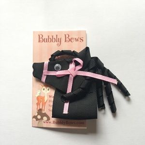 Girl black and pink horse hair clip